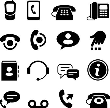 Telefon ve çağrı merkezi vektör simgeler