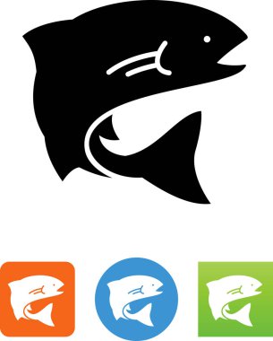 Alabalık balıkçılık vektör simgesi