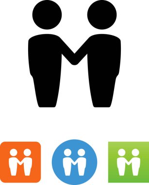 İki kişi el sıkışan simge vektör