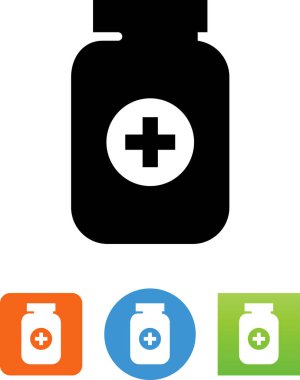 Sağlık sembol vektör simgesi olan plastik şişe