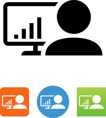 Monitör simgesini oturan bilgisayar Kullanıcı
