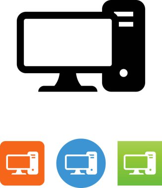 Masaüstü bilgisayar ve monitör simgesini