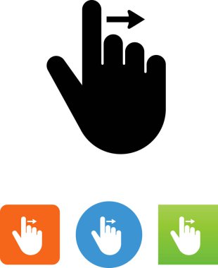 El ile yatay hareketli vektör simge uzanan parmak