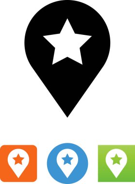 Konumu PIN vektör yıldız simgesi