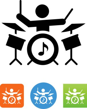 Davul vektör simge oynayan kişi