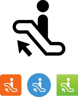 Yürüyen merdiven ulaşım vektör simgesi