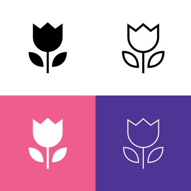 Çiçek Icon Set, vektör çizim