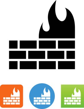 Güvenlik duvarı koruması vektör simgesi