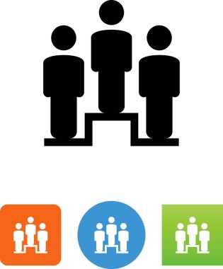 Bir platform vektör simgesi üzerinde duran insanlar