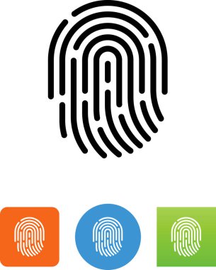 Parmak izi biyometrik vektör simgesi
