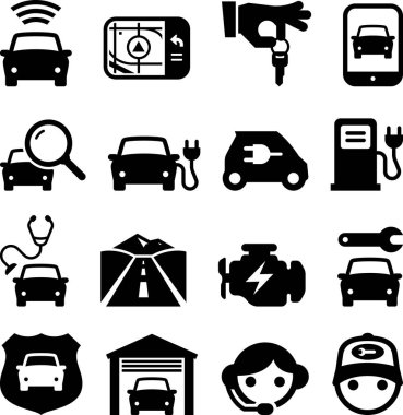 Otomobil yol vektör simgeler