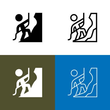 Rock tırmanma Icon Set