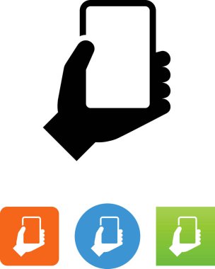 El ile cep telefonu vektör simgesi