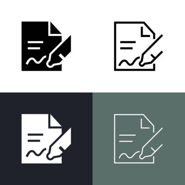 Sözleşme Icon Set, vektör çizim