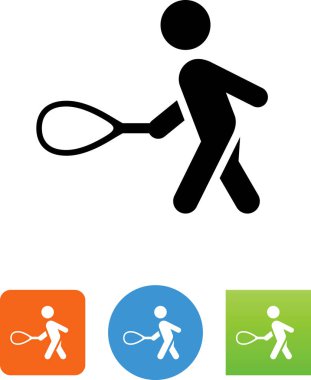 Bir raket vektör simgesi tutan kişi