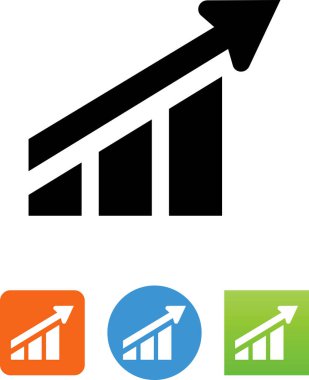 Trend yukarı vektör simgesi olacak ok ile