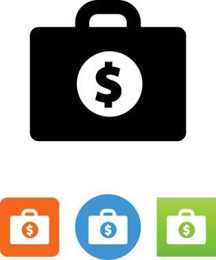 Bavul vektör simgesi üzerinde dolar işareti