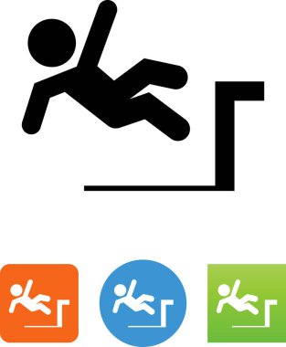 Bir yükleme kapalı düşen kişi vektör simgesi dock