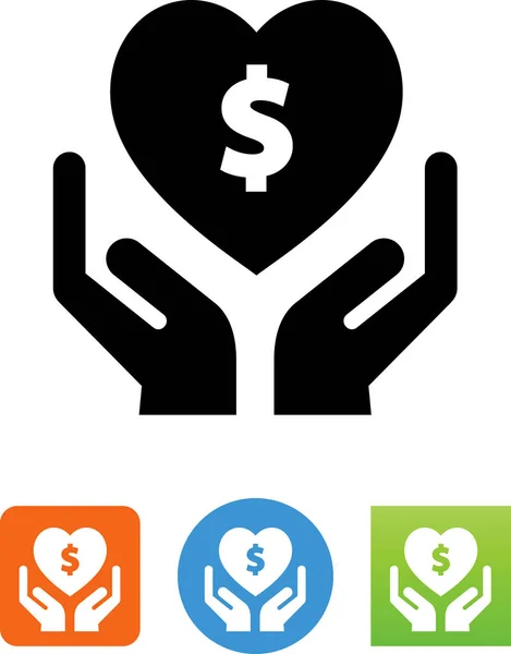 Hands Holding Heart Dollar Sign Vector Icon — Stock Vector