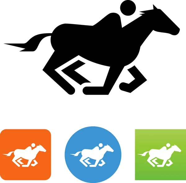 Pessoa Montando Ícone Vetor Cavalo —  Vetores de Stock
