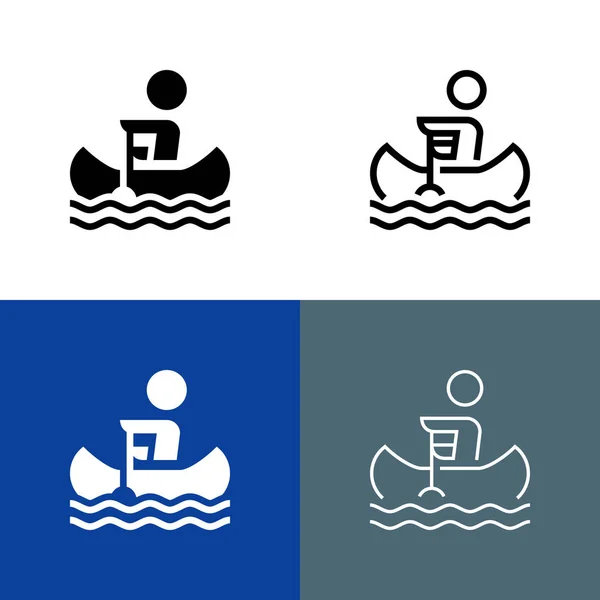 Canoe Icon Set, vector illustration