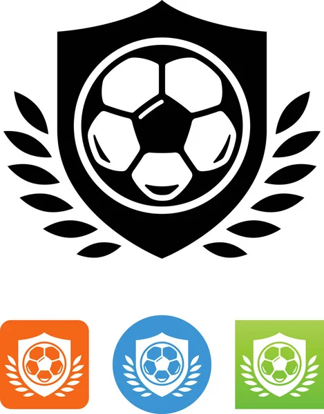 Fútbol Escudo Con Laurel Vector Icono — Vector de stock