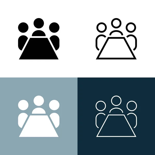 Toplantı odası Icon Set, vektör çizim