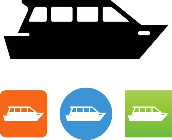 Ship Side View Vector Icon — Stock Vector