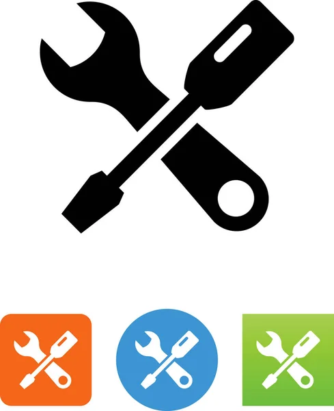 Werkzeuge Schraubendreher Schraubenschlüssel Vektorsymbol — Stockvektor