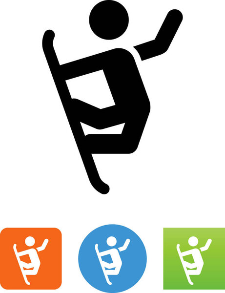 Snowboarder trick vector icon
