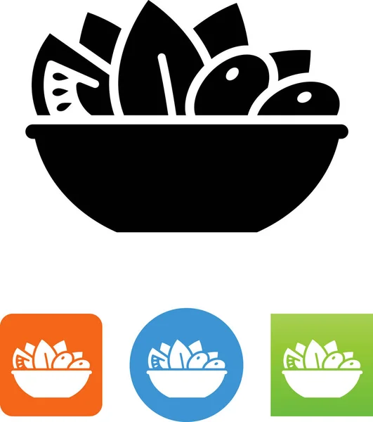 Tazón Ensalada Icono Vector — Vector de stock