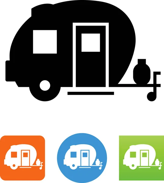 Camper Trailer Icono — Vector de stock