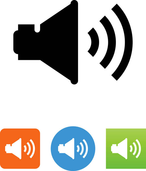 Audio speaker with sound vector icon