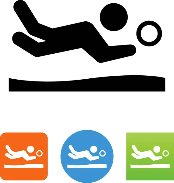 Jugador Voleibol Buceando Para Icono Vector Bola — Vector de stock