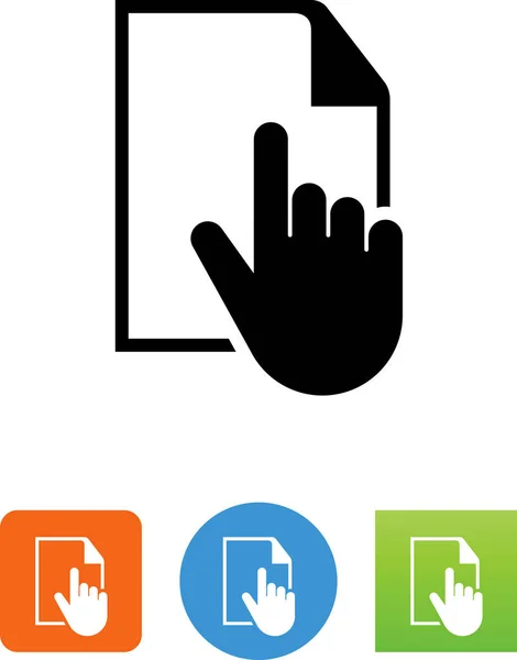 Pointant Main Une Icône Vectorielle Document — Image vectorielle