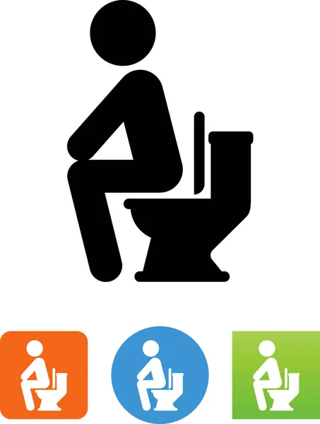 Man Zit Toilet Pictogram — Stockvector