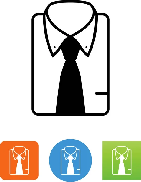 Gefaltetes Kleid Hemd Mit Krawatte Vektor Symbol — Stockvektor