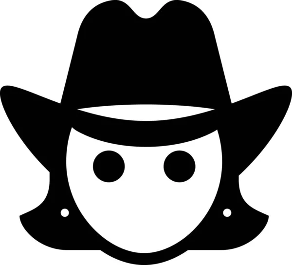 Cowgirl Bära Hatt Vektor Symbol — Stock vektor