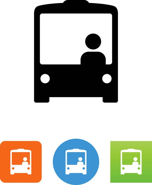 Bus Con Icono Vector Conductor — Vector de stock