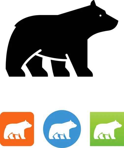 Oso Negro Vector Icono — Archivo Imágenes Vectoriales