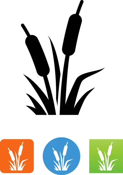 Icône Des Plantes Des Zones Humides Quenouilles — Image vectorielle