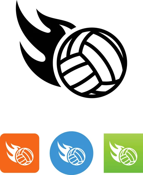 Volleyboll Med Flames Vektor Symbol — Stock vektor