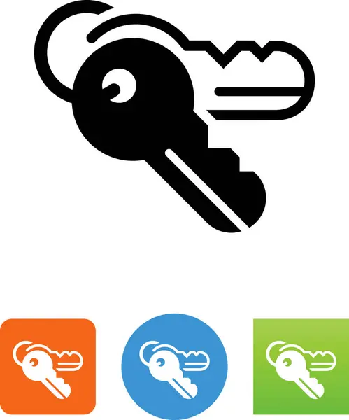 Keychain Key Ring Vector Icon — Stock Vector