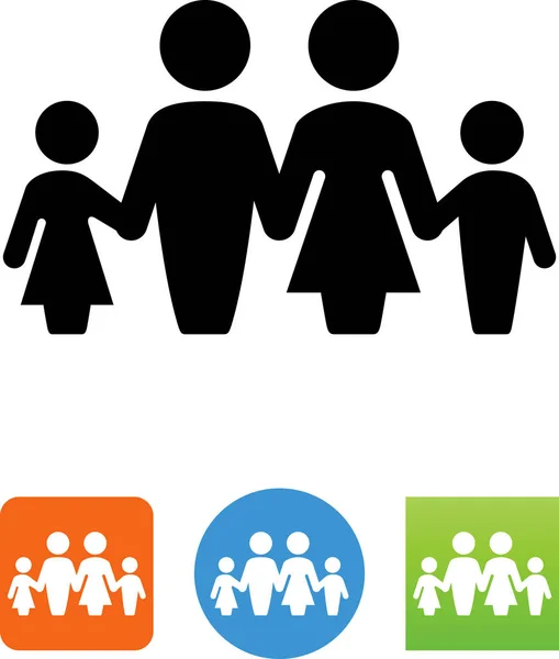 Familie Holding Hands Pictogram — Stockvector