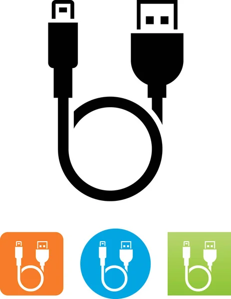 Cable Bucle Con Usb Conectores Teléfono Inteligente Icono Vector — Archivo Imágenes Vectoriales