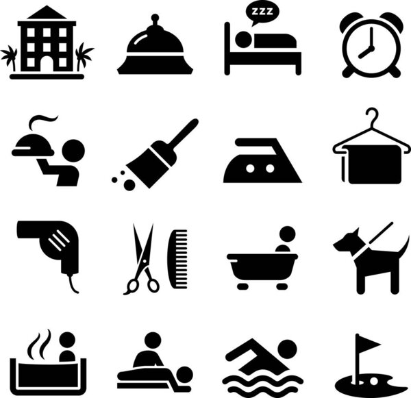 Hotel and travel vector icons