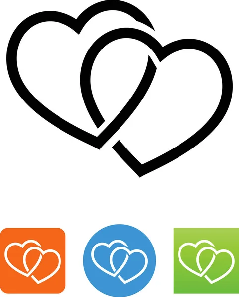Two Intertwined Hearts Vector Icon — Stock Vector