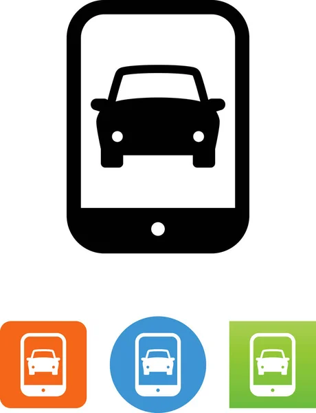 Teléfono Inteligente Con Icono Vector Coche — Vector de stock