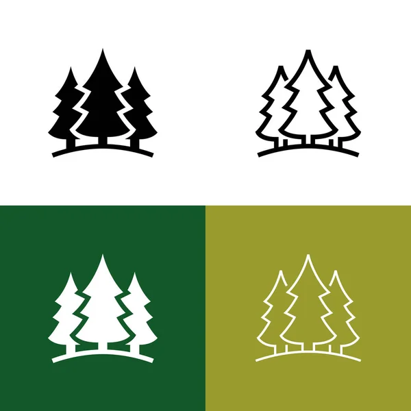 Δάσος Icon Set Εικονογράφηση Διάνυσμα — Διανυσματικό Αρχείο