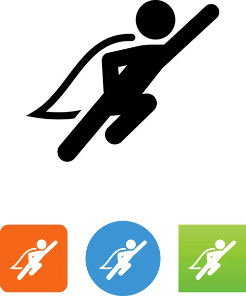 Vliegende Held Met Cape Vector Pictogram — Stockvector